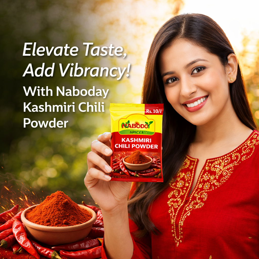 NABODOY Kashmiri Chili Powder 5g | Mild Spice & Rich Red Colour | Premium Indian Lal Mirch Powder | Natural Color Enhancer for Curries & Tandoori | No Artificial Color