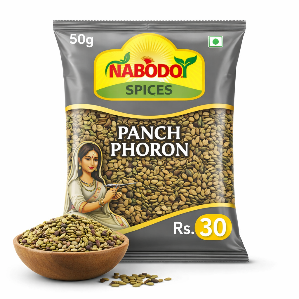 NABODOY Panch Phoron 50g | Authentic Bengali Five Spice Blend | Fresh, Aromatic & Pure Whole Spice Mix