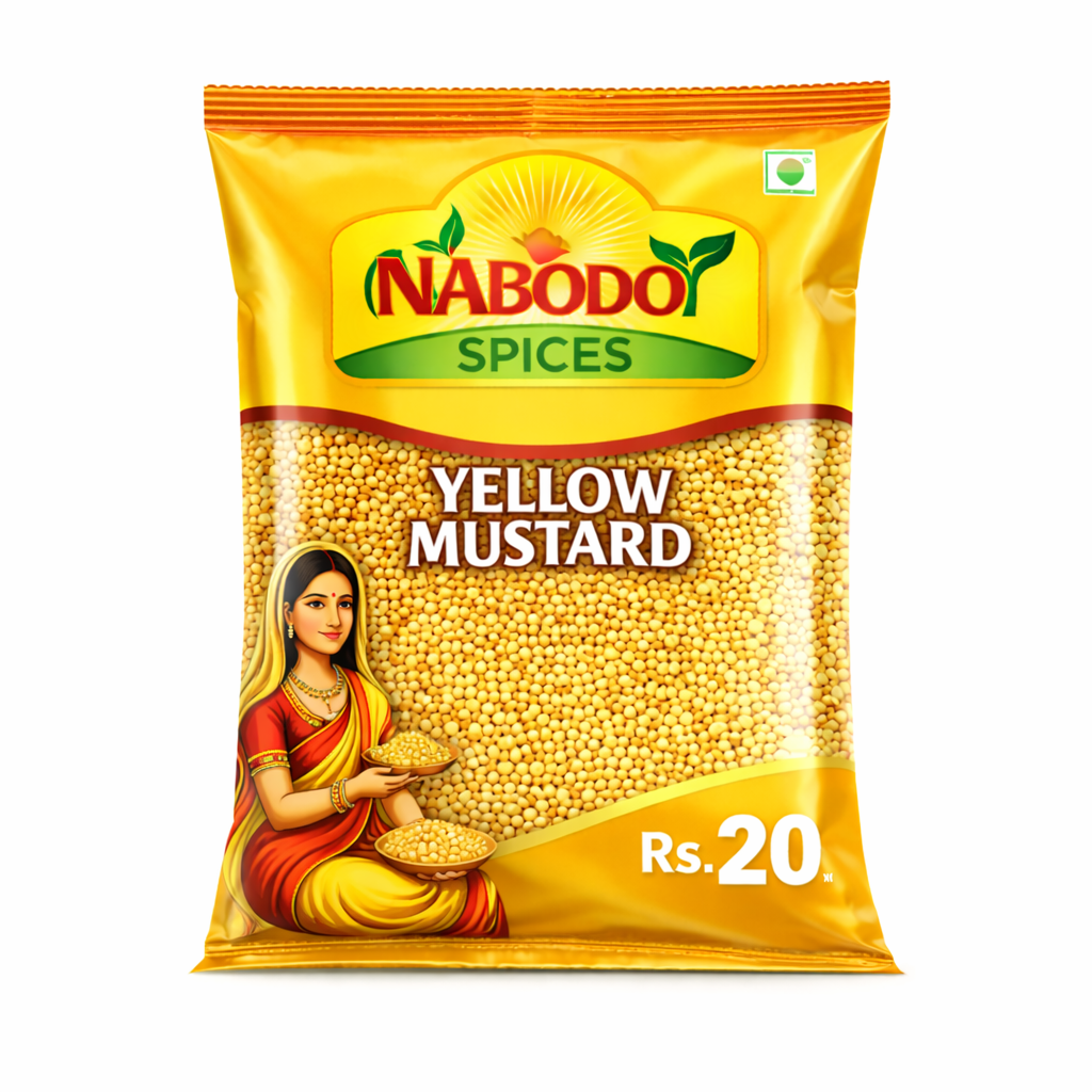 Nabodoy Yellow Mustard Packet | Premium Whole Mustard Seeds Online | Quantity 50g |