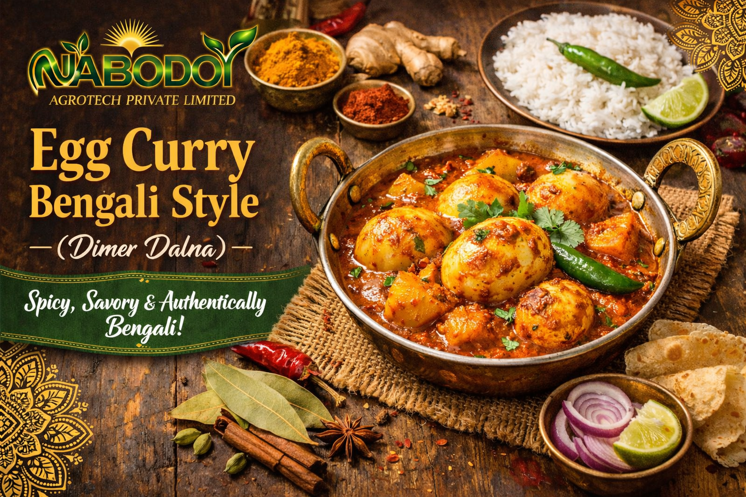 🍛 Egg Curry Bengali Style (Dimer Dalna) – A Taste of Authentic Bengal