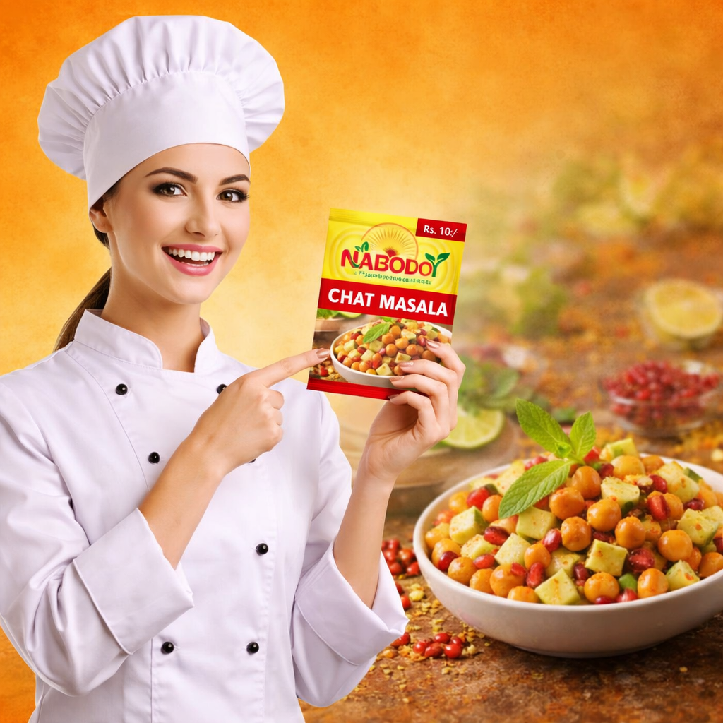 NABODOY Chat Masala 5g | Tangy & Spicy Indian Chaat Masala Powder | Street Style Flavor Enhancer for Fruits, Salads & Snacks | ₹10 Sachet